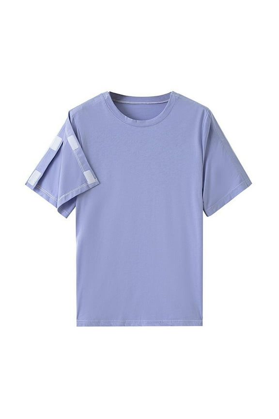Shoulder Surgery Shirts for Women Left and Right Side Snap Access Recovery Short Sleeve T Shirt Snap-Open Arm Shoulder Recovery Clothing