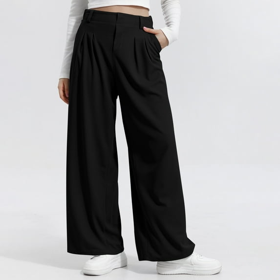 jobturf Sweatpants Woman Summer Casual Oprn Bottom Wide Leg Pants Baggy Straight Leg Casual Workout Training Jogger Trousers with Pockets