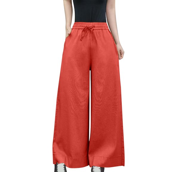 jobturf Sweatpants Women Cotton Lined Drawstring Wide Leg Track Pants Elastic Waist Baggy Casual Workout Yoga Sweat Pants with Pockets