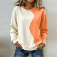 thumbnail image 1 of jobturf Sweatshirt for Women Patchwork Color Block Crew&nbsp;Neck Long Sleeve Shirts Casual Loose Comfy Pullover Holiday Athletic Workout Tops, 1 of 5