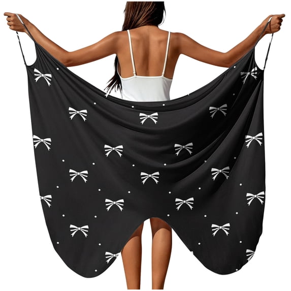 jobturf Swim Suit Coverup for Women Plus Size Bathing Suit Cover Up Sleeveless Oversized Long Cardigans Trendy Cute Bow Beach Dress S-5XL