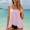 thumbnail image 1 of jobturf Tankini Swimsuits for Women Beach Vacation Bathing Suit Modest Swimwear Ruffle Hem Flowy Tank Top with Bikini Bottoms Two Piece Set, 1 of 7