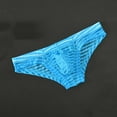 thumbnail image 1 of jobturf Underwear for Men Trendy Striped See Through Thongs Summer Breathable Lightweight Underpants Low Rise Stretchy Bikini Briefs, 1 of 2