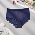 thumbnail image 1 of jobturf Underwear for Women High Waisted Stretchy Full Coverage Briefs Trendy Solid Lace Trim Breathable Underpants No Show Seamless Panties, 1 of 4