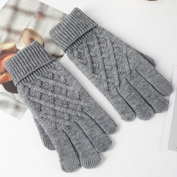 jobturf Winter Gloves for Women Men Touch Screen Thermal Fleece Warm knitted Wool Snow Gloves for Cold Weather