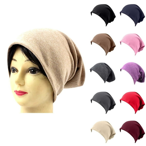 jobturf Winter Hats for Women Soft Comfy Warm Cotton Skull Caps Lightweight Loose Knit Hat Fashion Casual Solid Turban for Cold Weather