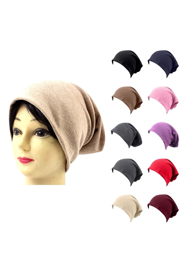 Winter Hats for Women Soft Comfy Warm Cotton Skull Caps Lightweight Loose Knit Hat Fashion Casual Solid Turban for Cold Weather