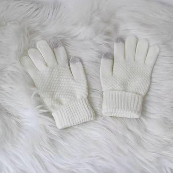 jobturf Winter Magic Gloves for Adults Stretchy Knit Warm Gloves Casual Touch Screen Elastic Cuff Knit Gloves for Cold Weather