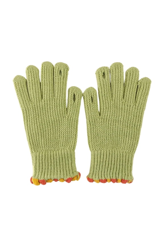 Winter Warm Gloves with Touchscreen Finger Holes Unisex Thermal Thick Kintted Outdoor Glove for Cold Weather