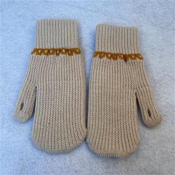 jobturf Winter Warm Mittens for Women Cozy Thick Knitted Gloves Casual Warm Soft Lining Cold Weather Mittens