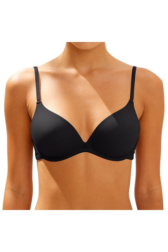 Wireless Bras for Women Spaghetti Strap Push Up T Shirt Bra Casual Solid Supportive Bralettes Full Coverage Smooth Bralette Size 32