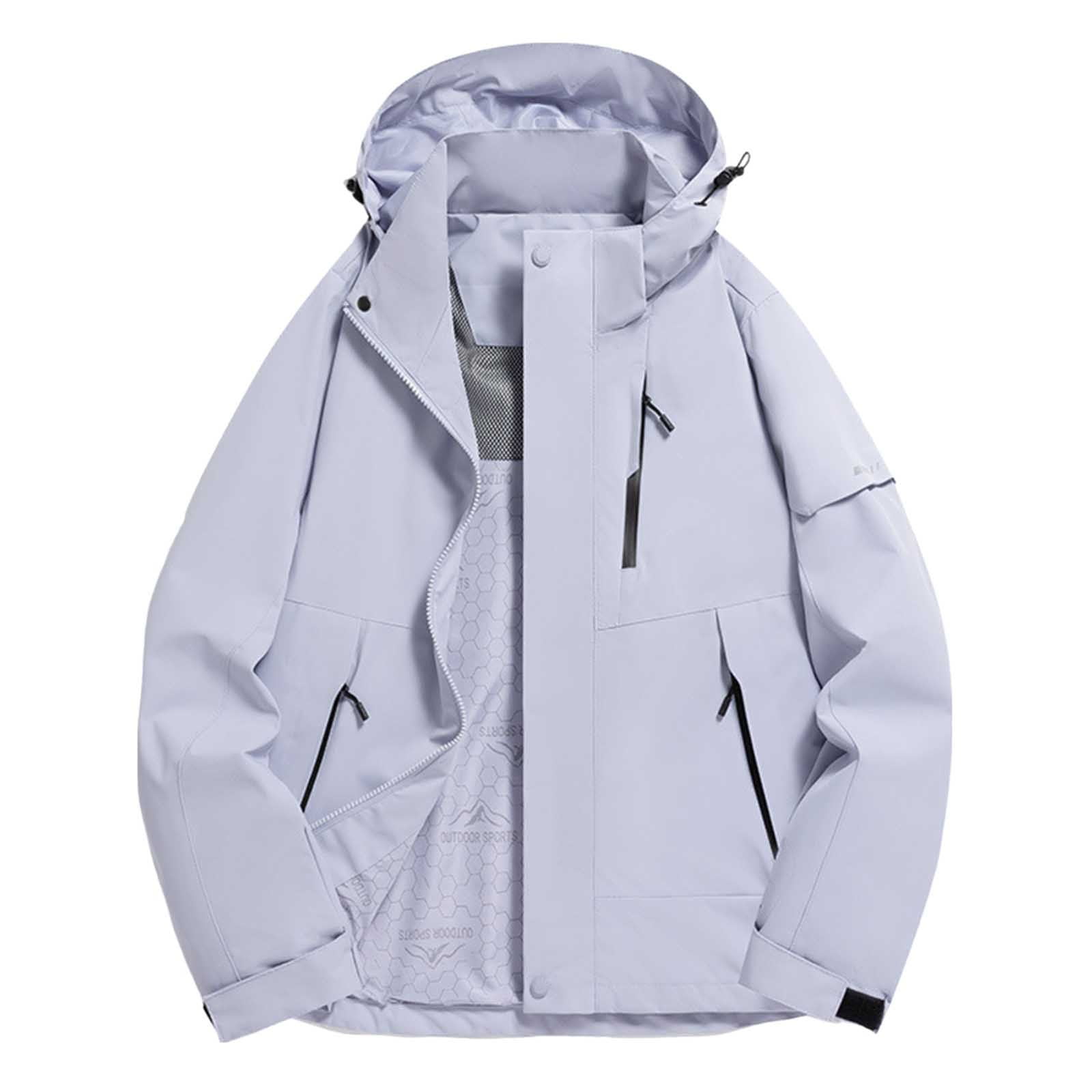 Men's Plus Size Lightweight Hooded Windbreaker Jacket