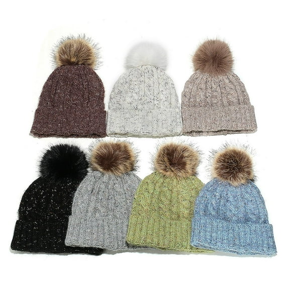 jobturf Womens Beanie Trendy Cute Pom Poms Beanies Hats Soft Comfy Warm Knit Hat Windproof Snow Ski Winter Caps for Cold Weather