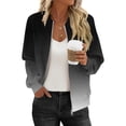 thumbnail image 1 of jobturf Womens Bomber Jacket Holiday Lightweight Casual Outerwear Long Sleeve Going Out Tops Fall Spring Fashion Gradient Short Coats with Pockets, 1 of 5