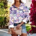 thumbnail image 1 of jobturf Womens Button Down Shirts Dress Shirts Long Sleeve Wrinkle Frees Collared Work Blouses Elegant Vintage Floral Print Tunic Tops, 1 of 6