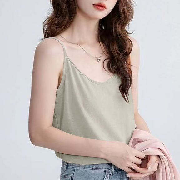 jobturf Womens Pajama Tops Scoop Neck Sleeveless Tank Tops Cotton Spaghetti Strap Shirts Casual Going Out Sleepwear