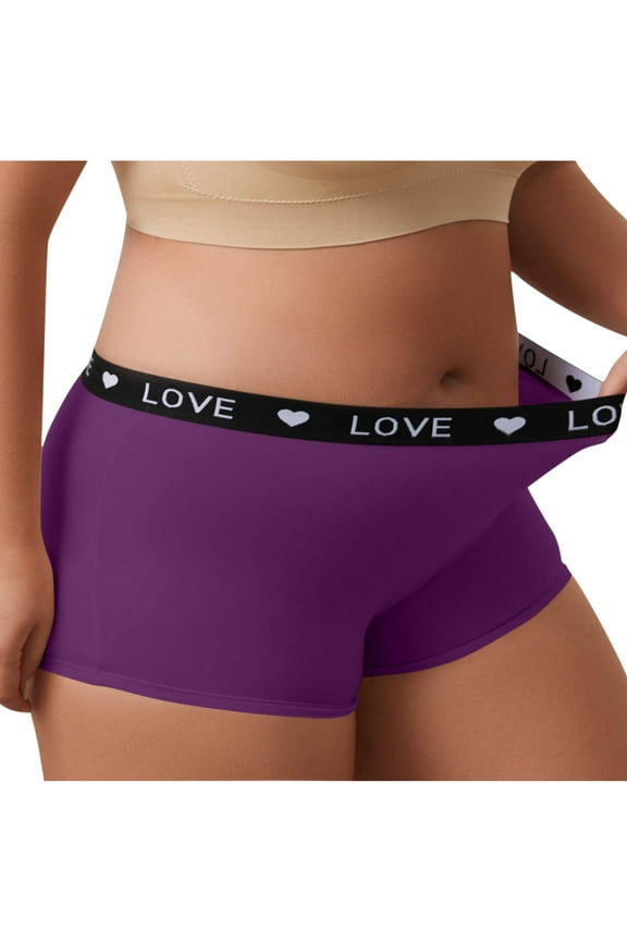 Womens Plus Size Underwear High Waisted Full Coverage Panties for Women Comfort Breathable Boyshorts Soft Stretchy Boxers