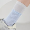 thumbnail image 1 of jobturf Womens Socks Spring Summer Fashion Mid Calf Socks Soft Comfy Cotton Crew Socks Lightweight Breathable Athletic Socks for All Seasons, 1 of 4