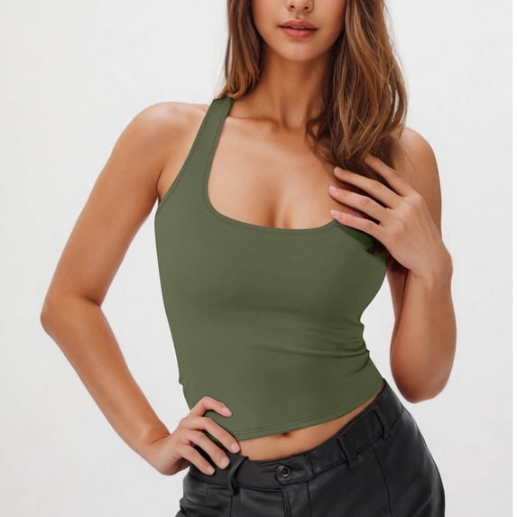jobturf Womens Tank Tops Trendy Halter Neck Sleeveless Shirts Athletic Workout Basic Tees Summer Breathable Backless Blouses Y2k Clothes