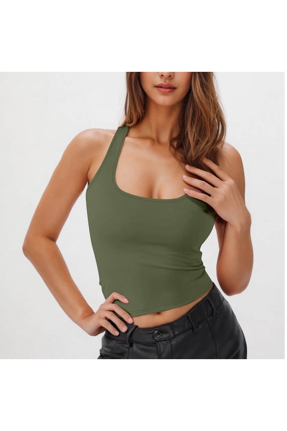 Womens Tank Tops Trendy Halter Neck Sleeveless Shirts Athletic Workout Basic Tees Summer Breathable Backless Blouses Y2k Clothes