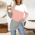thumbnail image 1 of jobturf Womens Tunic Tops Crew Neck Striped Long Sleeve Shirts Soft Comfy Casual Loose Basic Tees Fall Spring Fashion Blouses with Thumb Hole, 1 of 5
