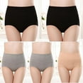 thumbnail image 1 of jobturf Womens Underwear 5 Pack High Waisted Full Coverage Soft Hipsters Panty Waistedband Seamless Comfort Soft Panties for Women, 1 of 3