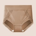thumbnail image 1 of jobturf Womens Underwear Elastic High Waisted Lace Trim Panties Comfy Soft Stretch Full Coverage Breathable Briefs, 1 of 3