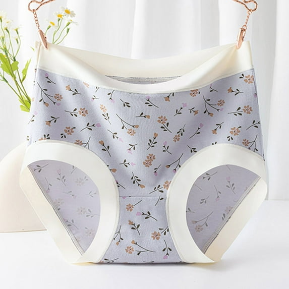 jobturf Womens Underwear High Waist Floral Printed Hipsters Panty Breathable Soft Bikini Panties Comfort Cheeky Briefs