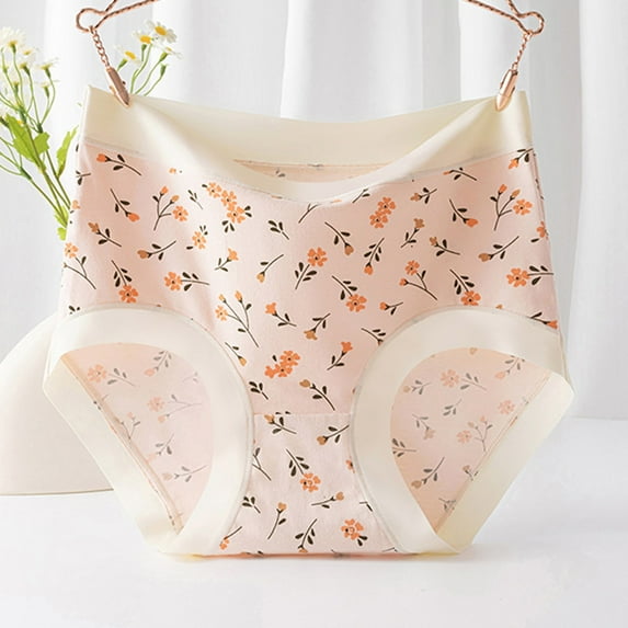 jobturf Womens Underwear High Waist Floral Printed Hipsters Panty Breathable Soft Bikini Panties Comfort Cheeky Briefs