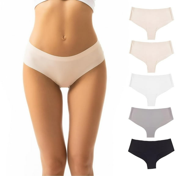 jobturf Womens Underwear Seamless No Show Low Rise Thongs for Women Invisible Comfortable Ladies Panties Gym Workout Undies