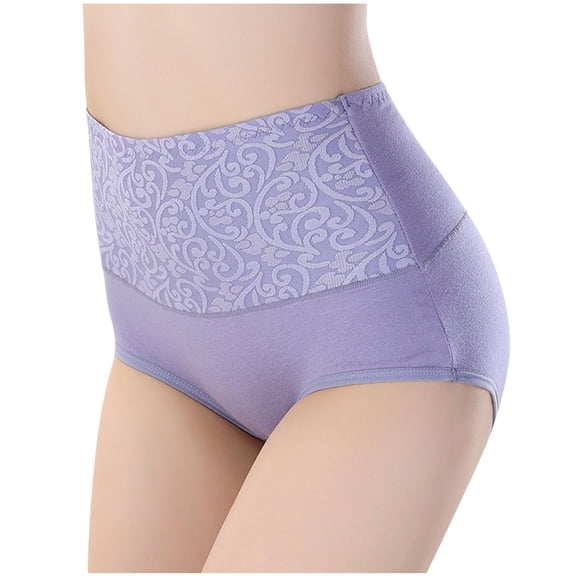 jobturf Womens Underwear Tummy Control Floral Printed High Waisted Panties High Cut Stretch Soft Breathable Ladies Briefs