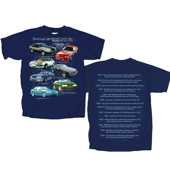 joe blow fmfbh-u ford fox body mustang highlight short sleeve adult t-shirt navy
