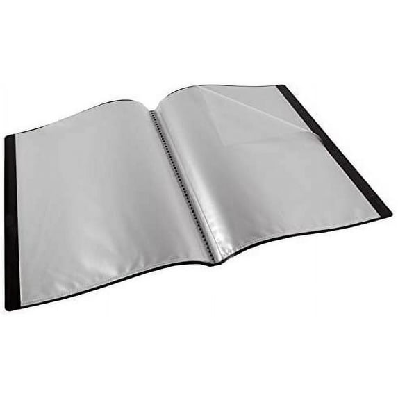 jofwis Presentation Book with Plastic Sleeves, Black, 20-Pocket