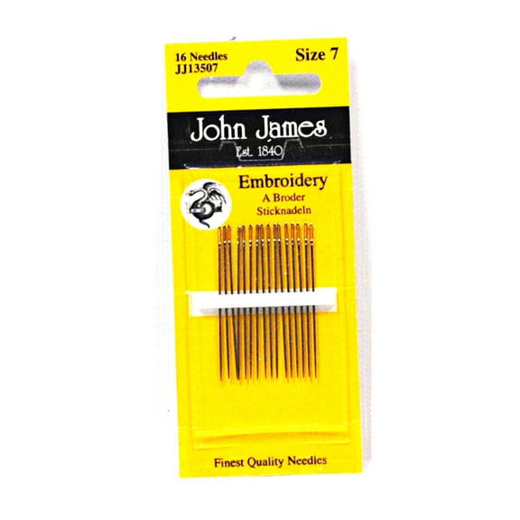 john james size 7 embroidery needles