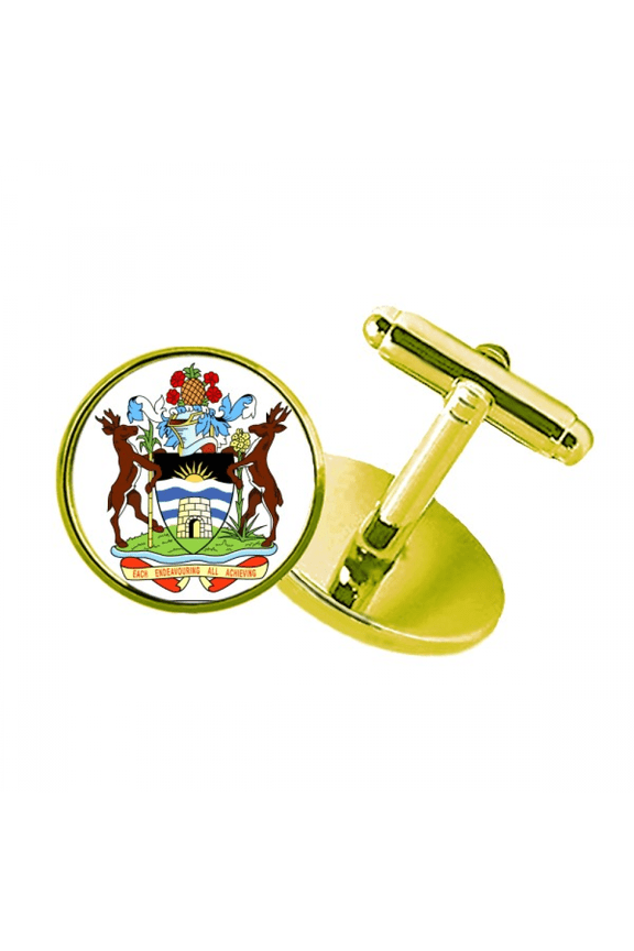 john's & barbuda emblem studded business metal cufflinks en