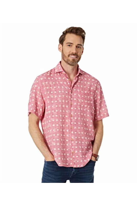johnnie-O Boyette Short Sleeve Woven (Raspberry) Mens Clothing