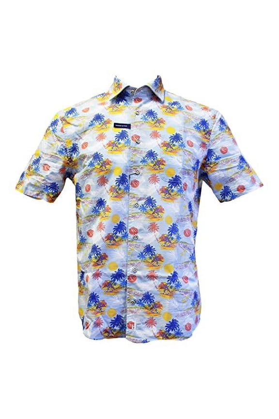 johnnie-O Franklin Button-Up Shirt in Gulf Blue , Size Large