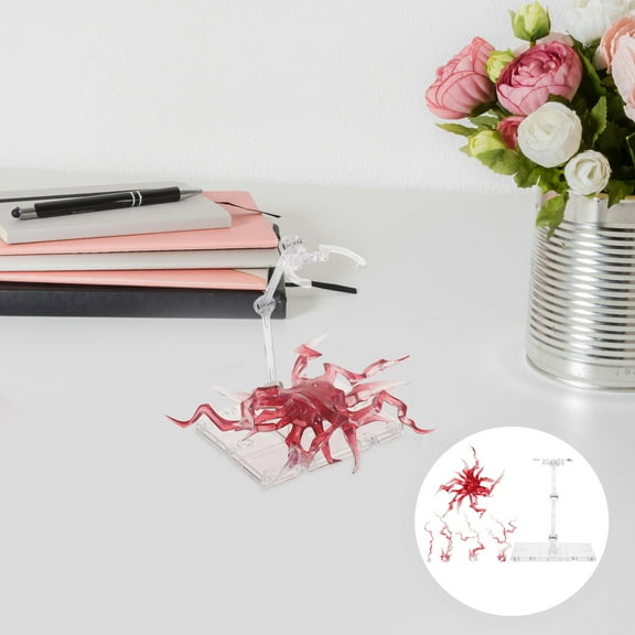 jojofuny 1 Set Action Figure Stand Red Plastic With Stable Support And Adjustable Height For Collectors