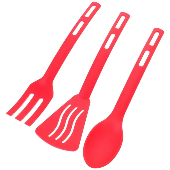 jojofuny 1 Set Kitchen Cooking Utensil Kit Rosy Color Pp Material Non-stick Surface Versatile Design Home Cooks