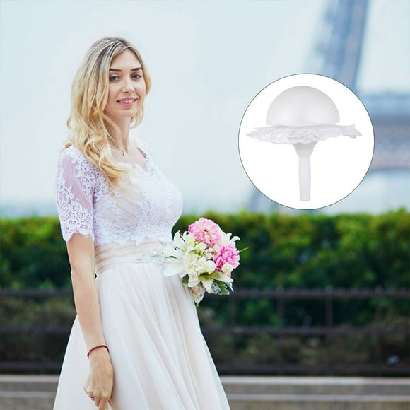 jojofuny 1 Set Plastic Bouquet Base Foam Hemisphere 23X23X20Cm White For Wedding Decoration Bridal Bouquet