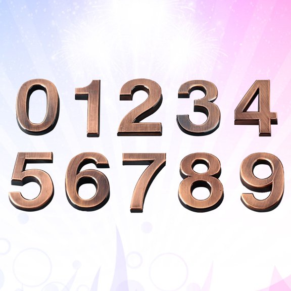 jojofuny 10Pcs Modern Design House Number for Apartment and Home Exterior 1.97X1.38X0.24in