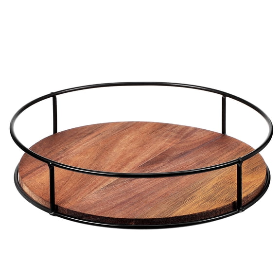 jojofuny 1Pack Lazy Susan For Table Round Wooden 9.04X9.04X2.36in