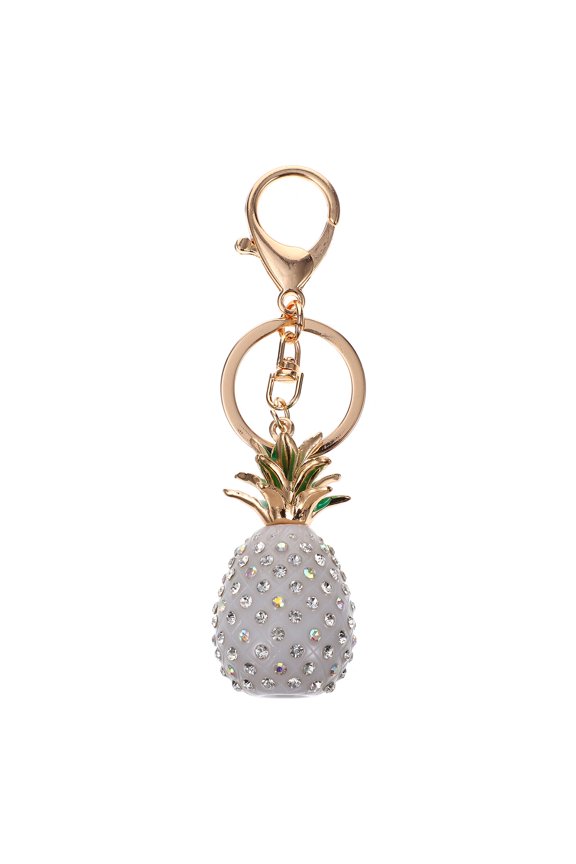 1Pack White Pineapple Shaped Key Chain for Creative Bag Decoration