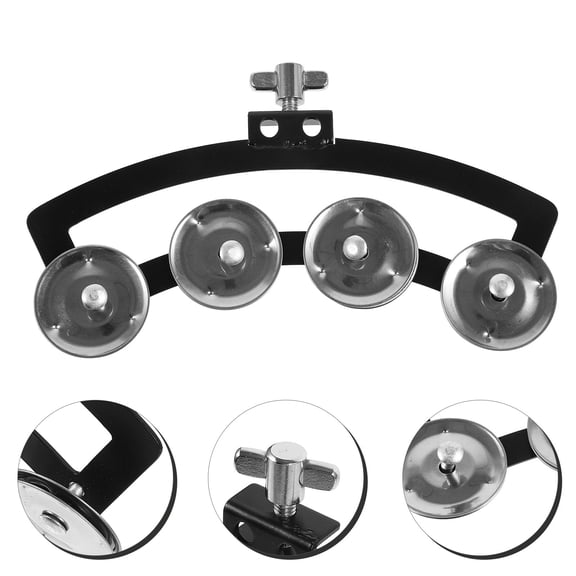 jojofuny 1Pcs Drum Bell Tambourine in Round Shape and Silver Color for Recording