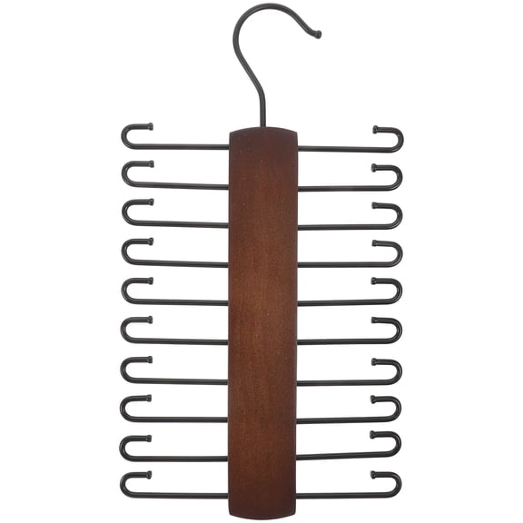 jojofuny 1Pcs Tie Organizer Compartments Rectangular Iron Wood Simple Design For Closet
