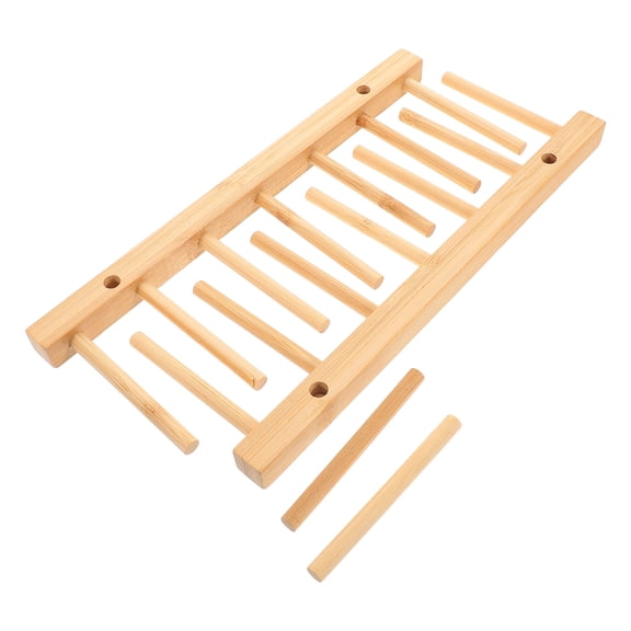 jojofuny 1Pcs Wooden Yarn Spool Storage Rack Beige 11.8X4.7X4.3In Yarn Holder Dispenser for Sewers