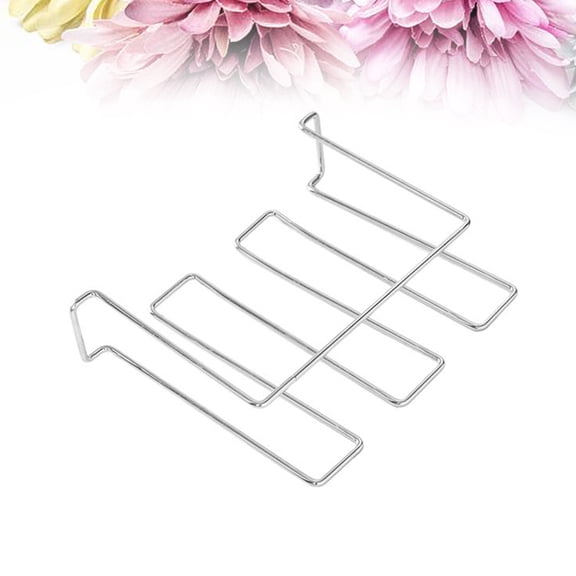 jojofuny 1Set Storage Glass Rack Silver Stainless Steel Under Cabinet Hanging Shelf for Adults