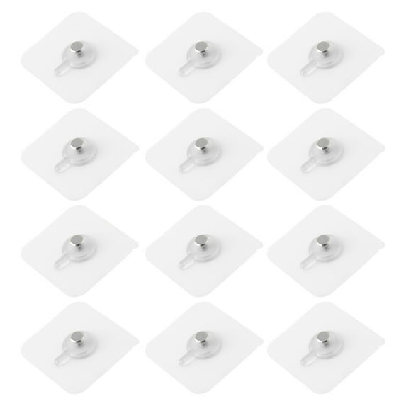 jojofuny 20Pcs Adhesive Wall Hooks For Hanging Pictures Transparent Square Abs Simple Structure Wall Mounting