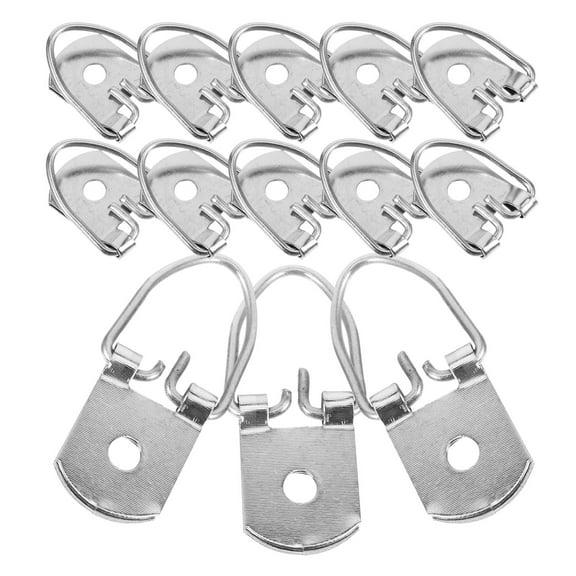 jojofuny 20Pcs Hooks for Picture Frames D-Shaped Ring Hanger Silver 1.6x0.7x0.2in