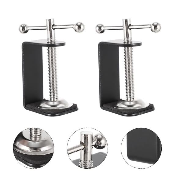 jojofuny 2Pcs Black Plastic C-Shape Clamp for Table with 360 Degree Rotation and Long-term Use C-Clamp Mount